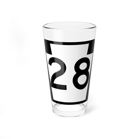 PA-28 (Pennsylvania) (Road Sign) Pint Glass 16oz 16oz - Go Mug Yourself