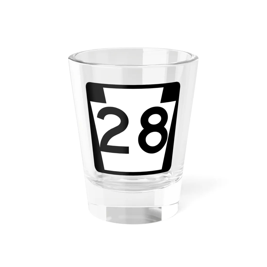 PA-28 (Pennsylvania) (Road Sign) Shot Glass 1.5oz 1.5oz - Go Mug Yourself