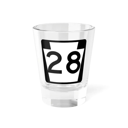 PA-28 (Pennsylvania) (Road Sign) Shot Glass 1.5oz 1.5oz - Go Mug Yourself