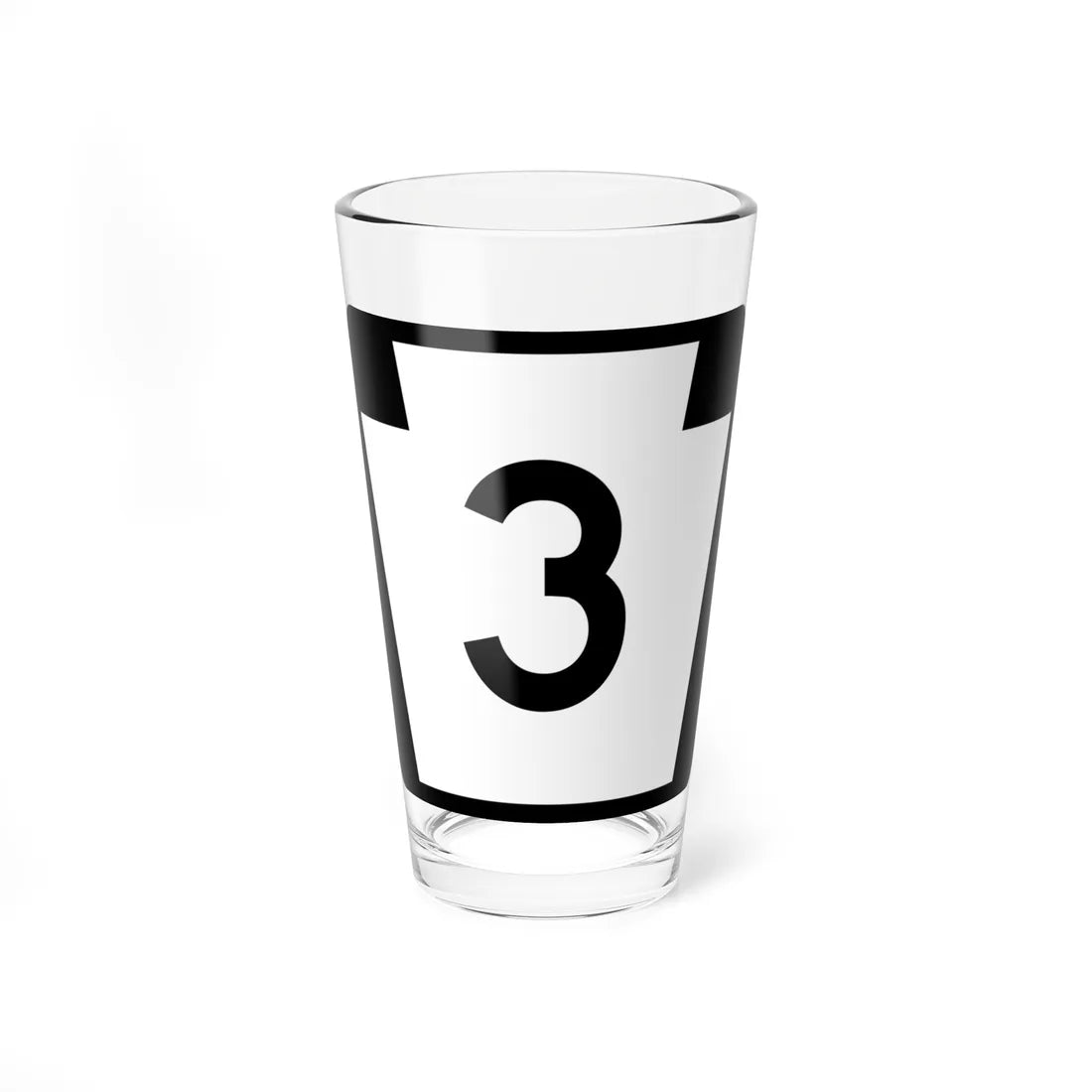 PA-3 (Pennsylvania) (Road Sign) Pint Glass 16oz 16oz - Go Mug Yourself