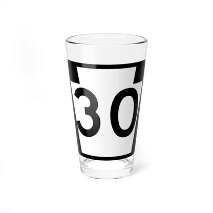 PA-30 (Pennsylvania) (Road Sign) Pint Glass 16oz 16oz - Go Mug Yourself