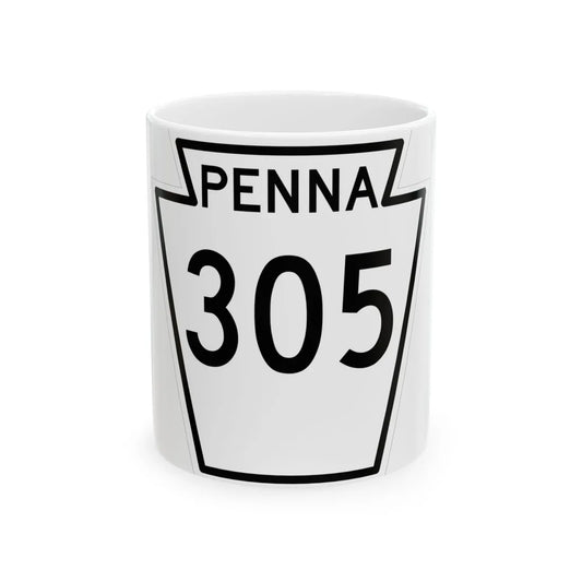 PA-305 1948 (Pennsylvania) (Road Sign) White Coffee Mug 11oz - Go Mug Yourself