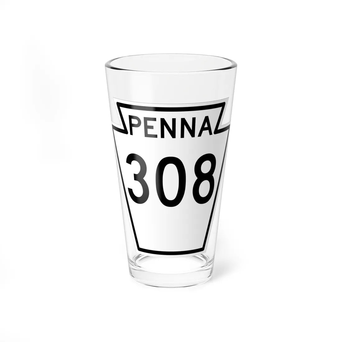 PA-308 1948 (Pennsylvania) (Road Sign) Pint Glass 16oz 16oz - Go Mug Yourself