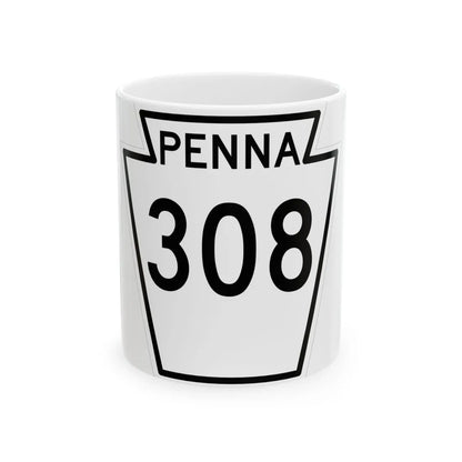 PA-308 1948 (Pennsylvania) (Road Sign) White Coffee Mug 11oz - Go Mug Yourself