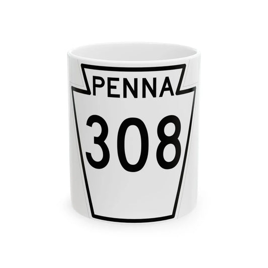 PA-308 1948 (Pennsylvania) (Road Sign) White Coffee Mug 11oz - Go Mug Yourself