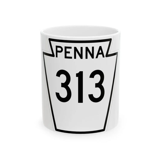 PA-313 1948 (Pennsylvania) (Road Sign) White Coffee Mug 11oz - Go Mug Yourself