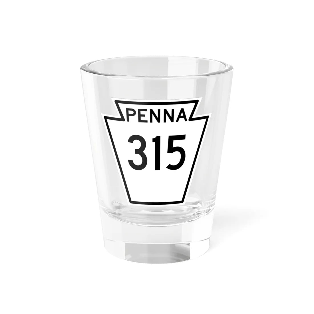 PA-315 1948 (Pennsylvania) (Road Sign) Shot Glass 1.5oz 1.5oz - Go Mug Yourself