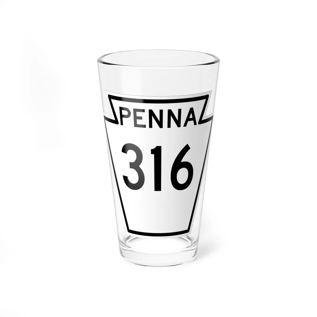 PA-316 1948 (Pennsylvania) (Road Sign) Pint Glass 16oz 16oz - Go Mug Yourself