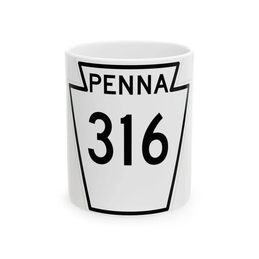 PA-316 1948 (Pennsylvania) (Road Sign) White Coffee Mug 11oz - Go Mug Yourself
