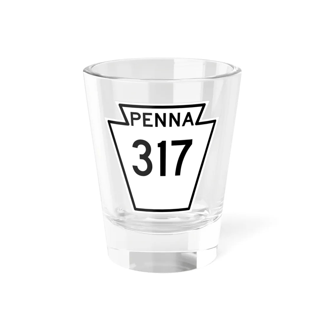 PA-317 1948 (Pennsylvania) (Road Sign) Shot Glass 1.5oz 1.5oz - Go Mug Yourself