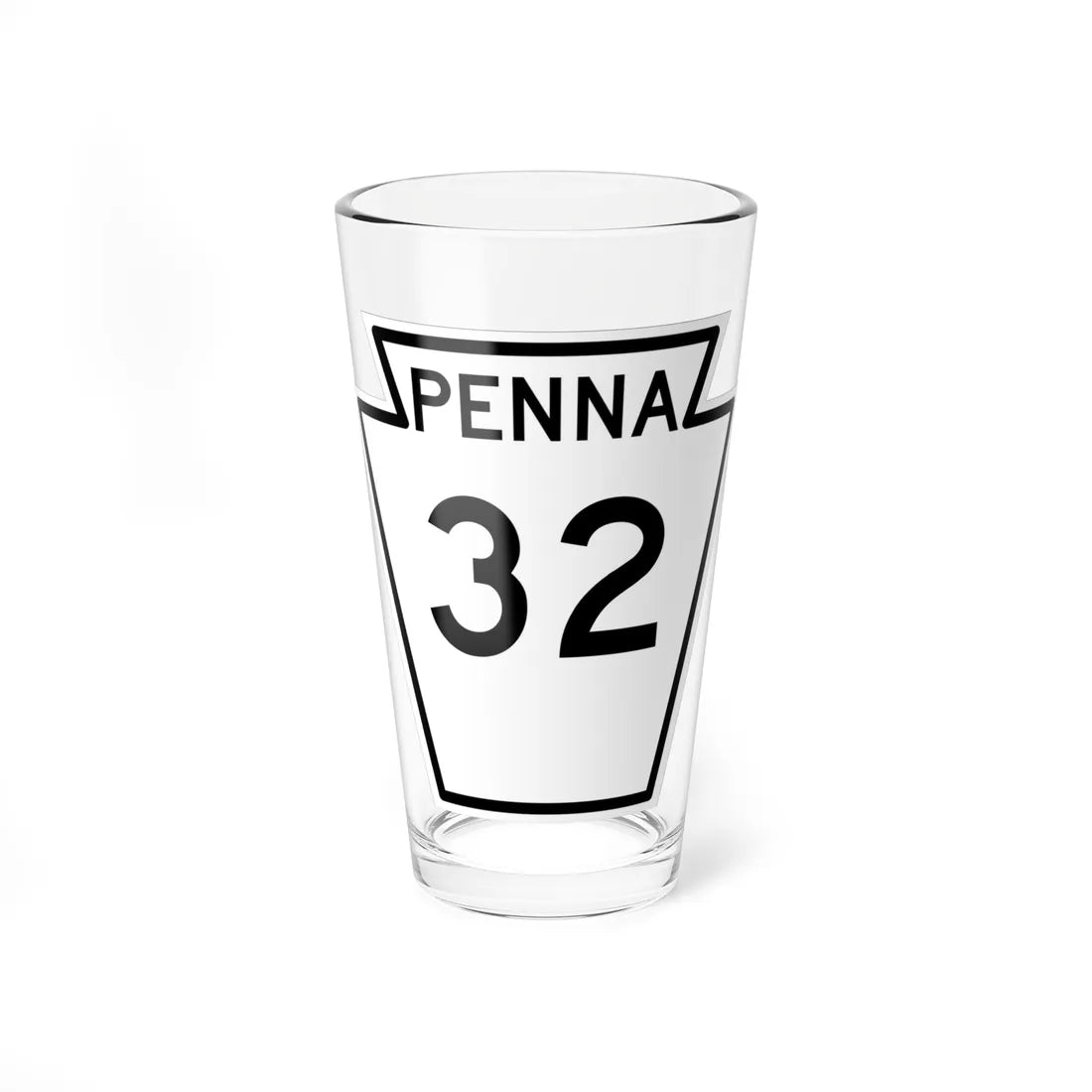 PA-32 1948 (Pennsylvania) (Road Sign) Pint Glass 16oz 16oz - Go Mug Yourself