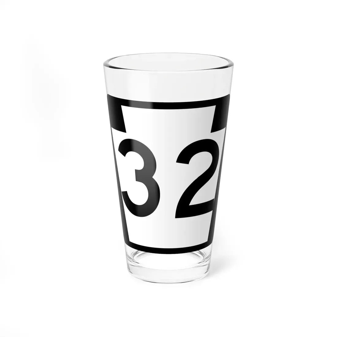 PA-32 (Pennsylvania) (Road Sign) Pint Glass 16oz 16oz - Go Mug Yourself