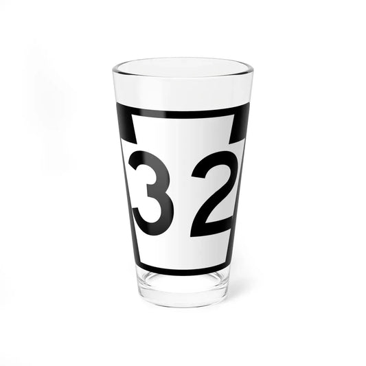 PA-32 (Pennsylvania) (Road Sign) Pint Glass 16oz 16oz - Go Mug Yourself