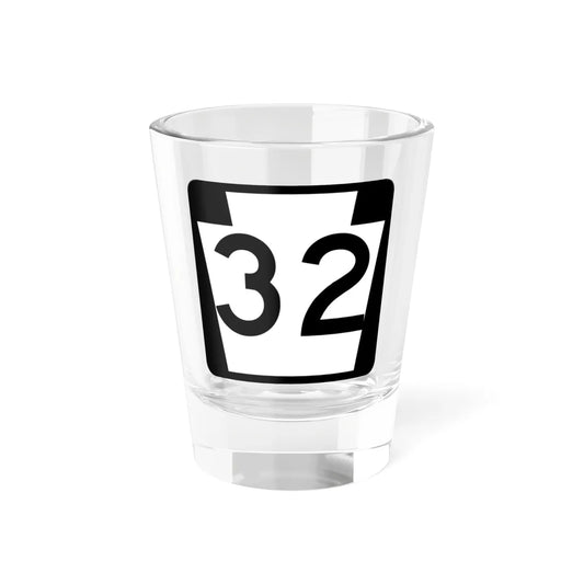 PA-32 (Pennsylvania) (Road Sign) Shot Glass 1.5oz 1.5oz - Go Mug Yourself