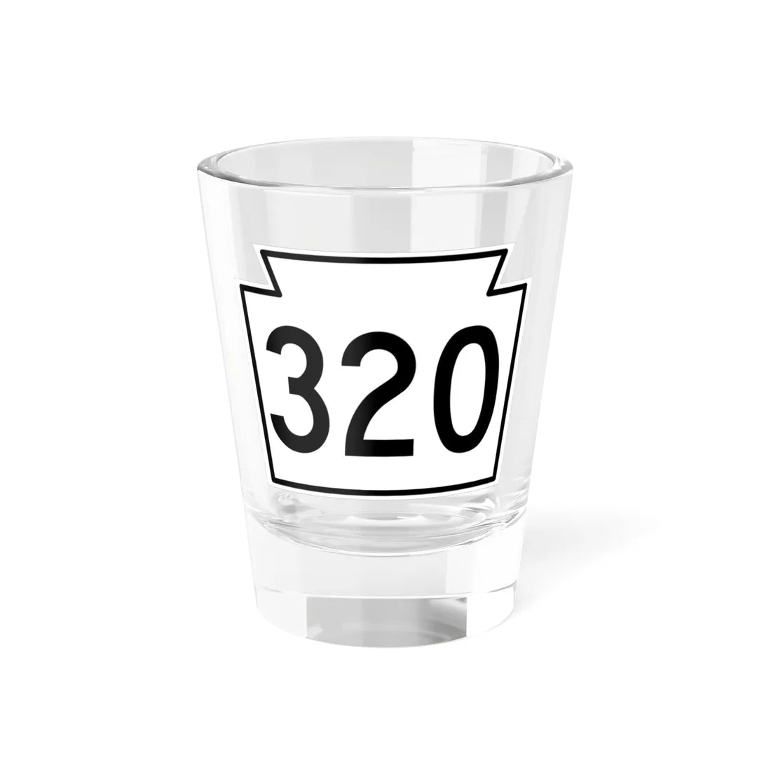 PA-320 1962 (Pennsylvania) (Road Sign) Shot Glass 1.5oz 1.5oz - Go Mug Yourself