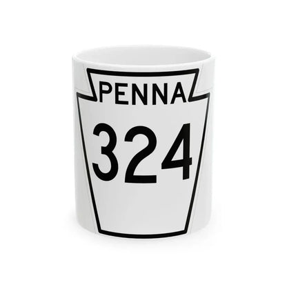 PA-324 1948 (Pennsylvania) (Road Sign) White Coffee Mug 11oz - Go Mug Yourself