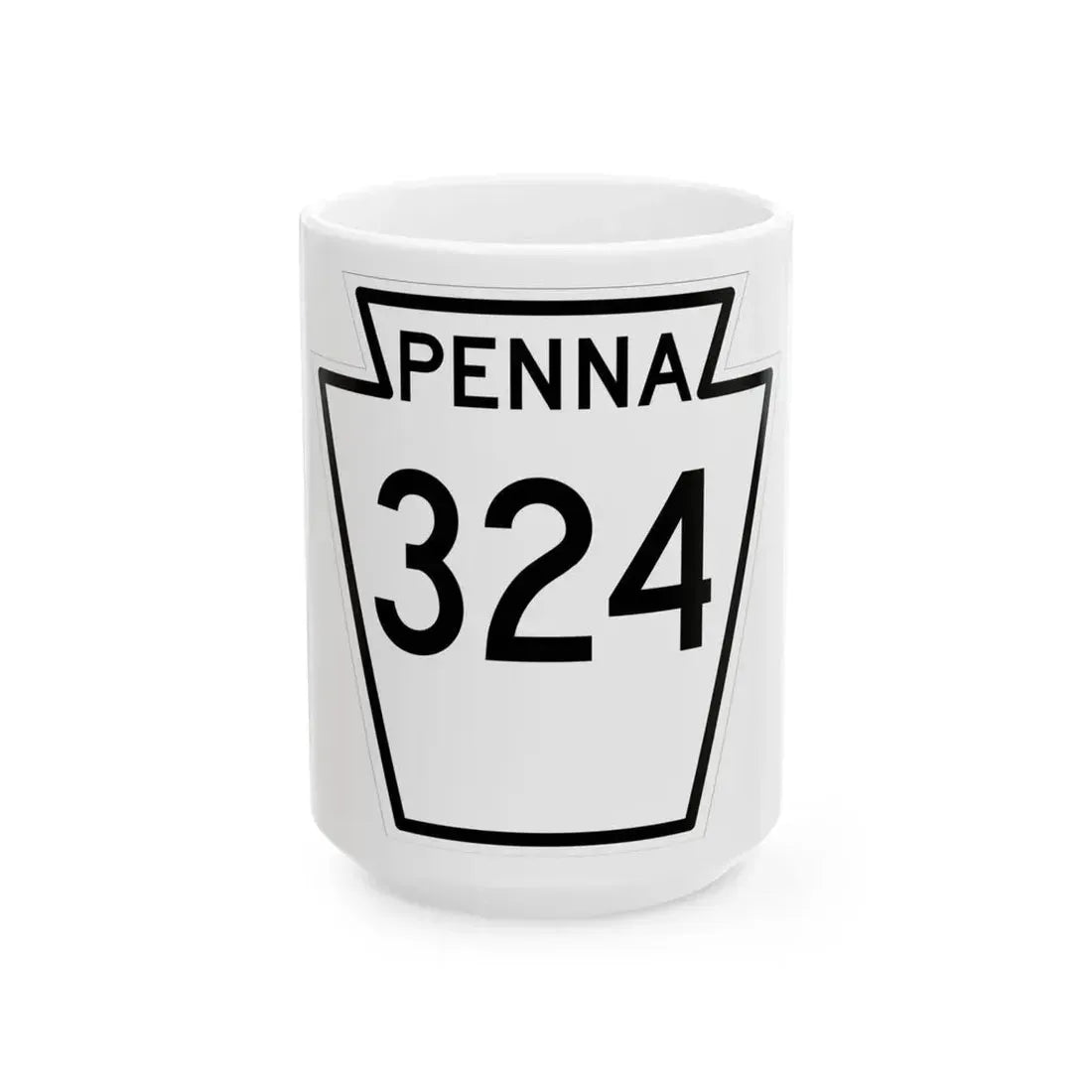 PA-324 1948 (Pennsylvania) (Road Sign) White Coffee Mug 15oz - Go Mug Yourself