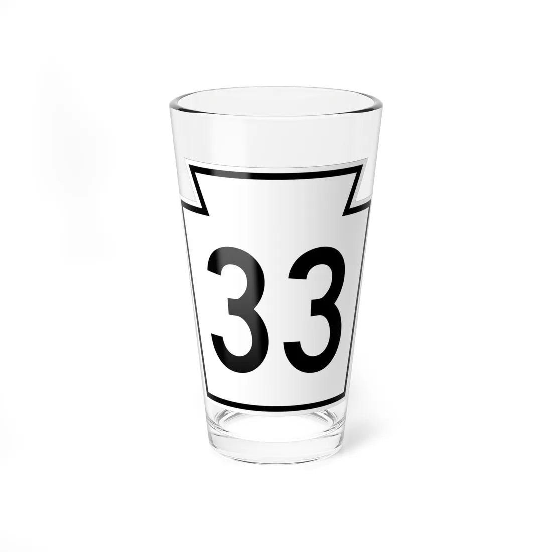 PA-33 1962 (Pennsylvania) (Road Sign) Pint Glass 16oz 16oz - Go Mug Yourself