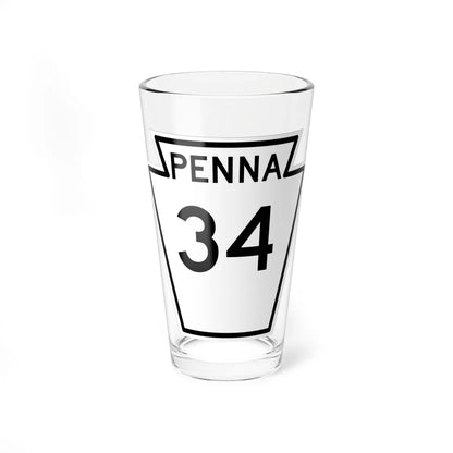 PA-34 1948 (Pennsylvania) (Road Sign) Pint Glass 16oz 16oz - Go Mug Yourself