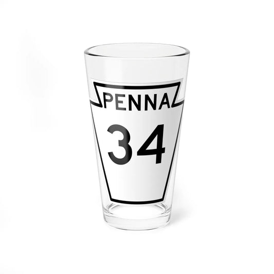 PA-34 1948 (Pennsylvania) (Road Sign) Pint Glass 16oz 16oz - Go Mug Yourself