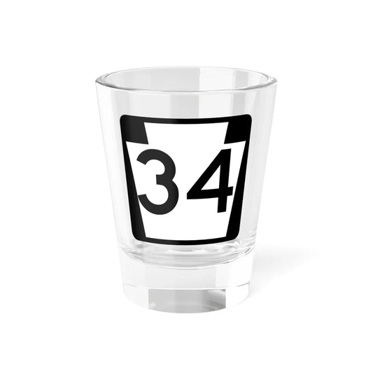 PA-34 (Pennsylvania) (Road Sign) Shot Glass 1.5oz 1.5oz - Go Mug Yourself