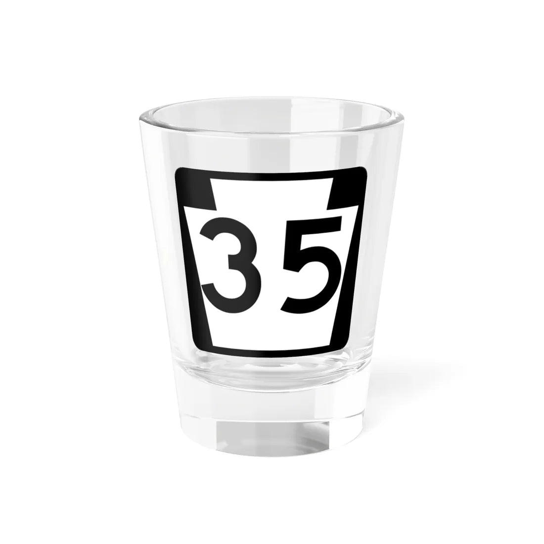 PA-35 (Pennsylvania) (Road Sign) Shot Glass 1.5oz 1.5oz - Go Mug Yourself