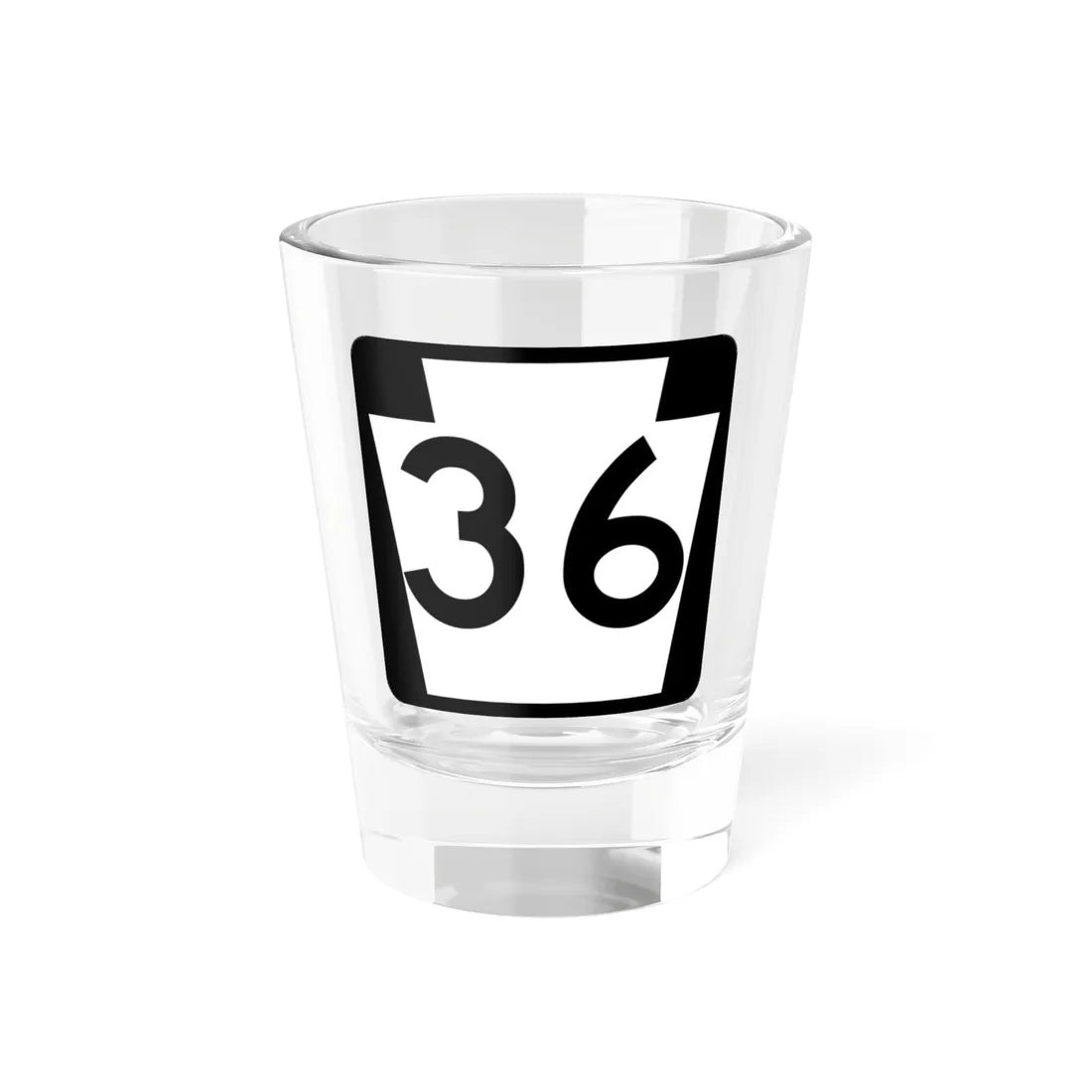 PA-36 (Pennsylvania) (Road Sign) Shot Glass 1.5oz 1.5oz - Go Mug Yourself