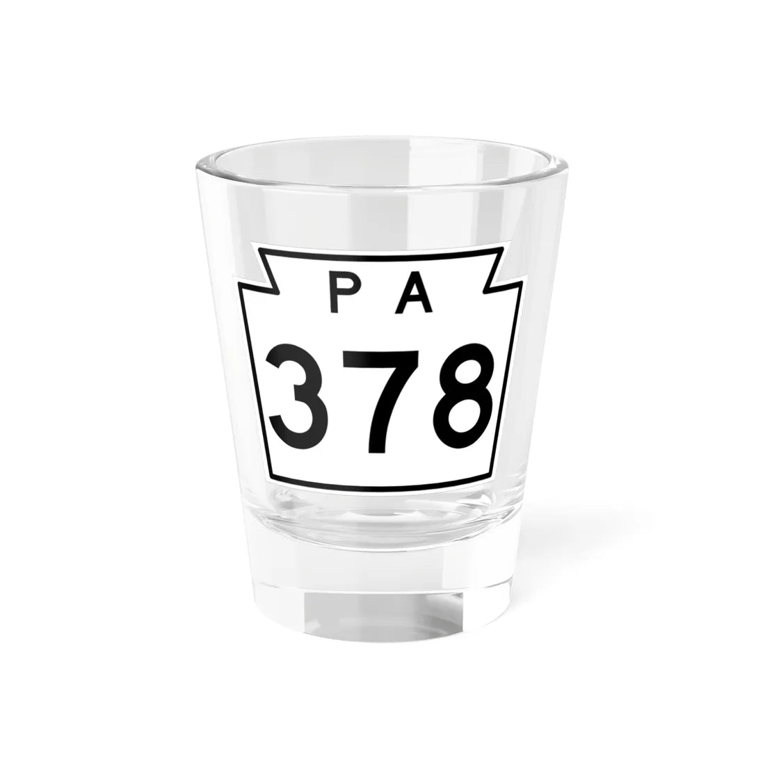 PA-378 1960 (Pennsylvania) (Road Sign) Shot Glass 1.5oz 1.5oz - Go Mug Yourself
