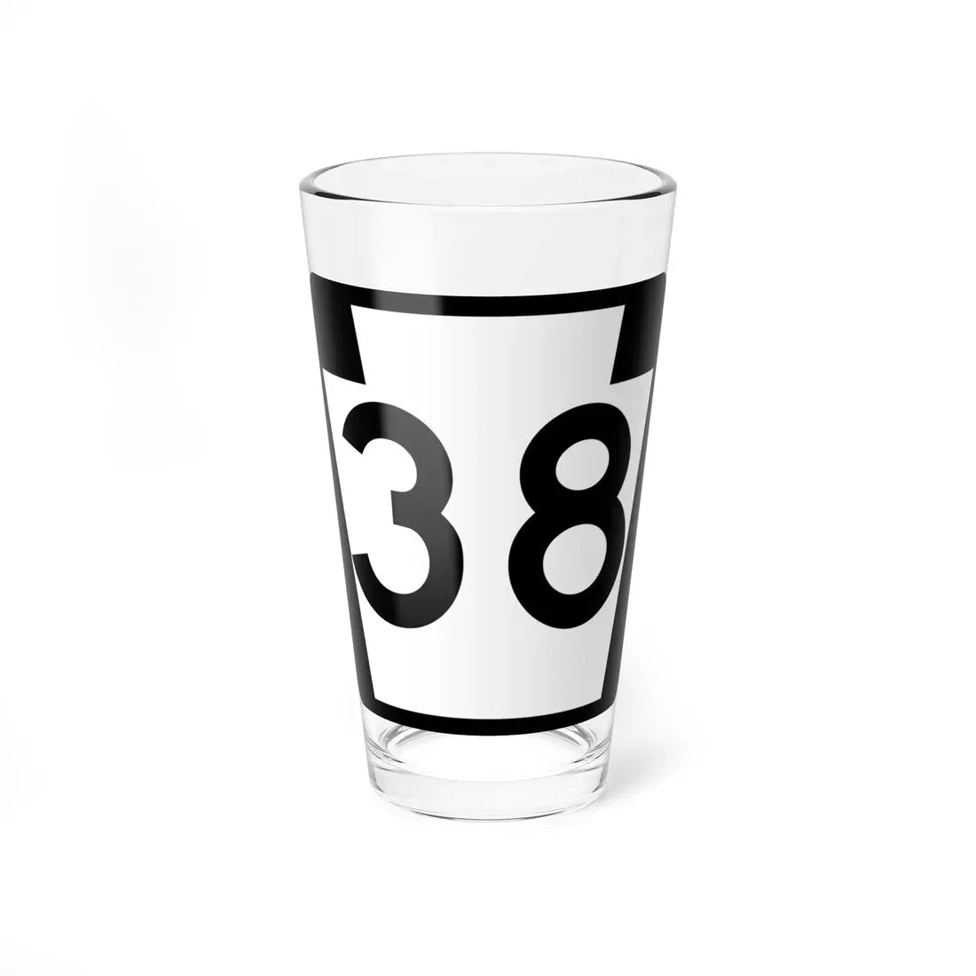 PA-38 (Pennsylvania) (Road Sign) Pint Glass 16oz - Go Mug Yourself
