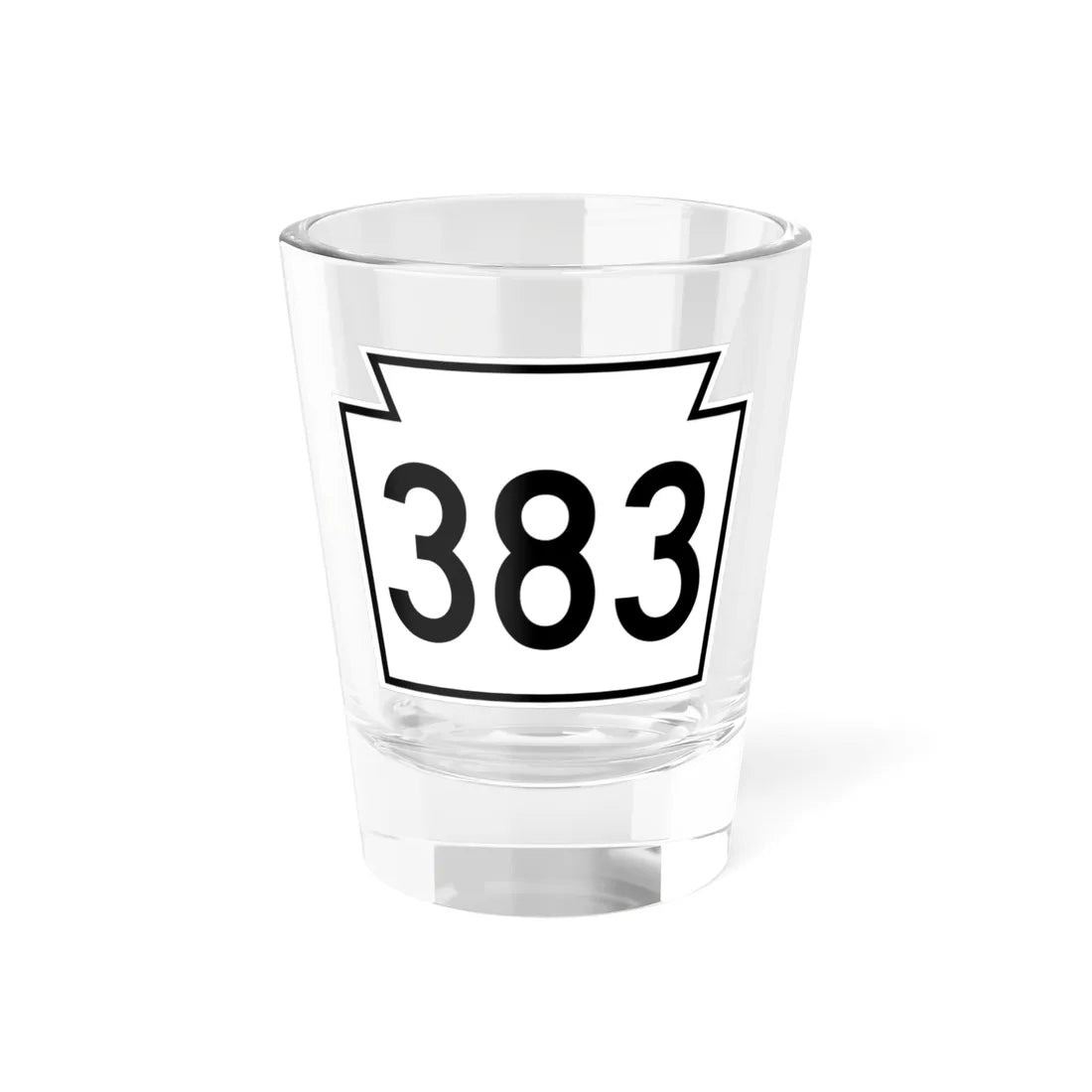 PA-383 1962 (Pennsylvania) (Road Sign) Shot Glass 1.5oz 1.5oz - Go Mug Yourself