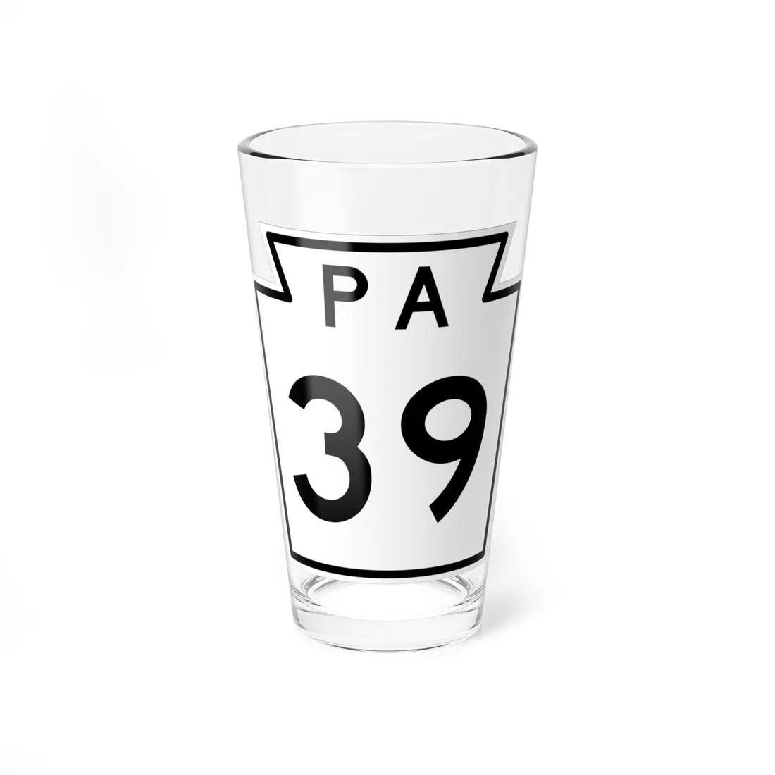 PA-39 1960 (Pennsylvania) (Road Sign) Pint Glass 16oz 16oz - Go Mug Yourself