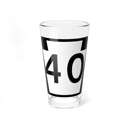 PA-40 (Pennsylvania) (Road Sign) Pint Glass 16oz 16oz - Go Mug Yourself