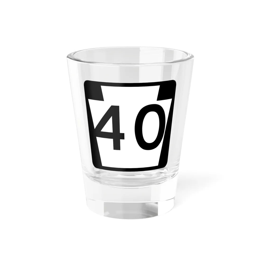 PA-40 (Pennsylvania) (Road Sign) Shot Glass 1.5oz 1.5oz - Go Mug Yourself