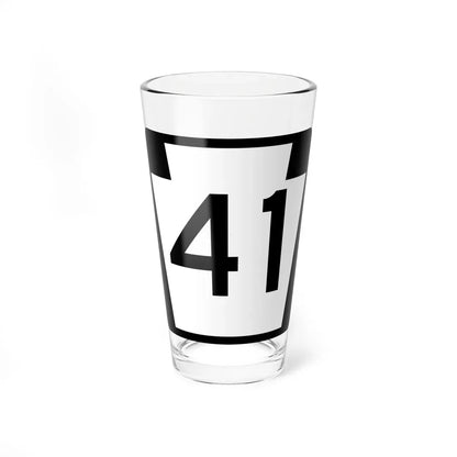 PA-41 (Pennsylvania) (Road Sign) Pint Glass 16oz 16oz - Go Mug Yourself