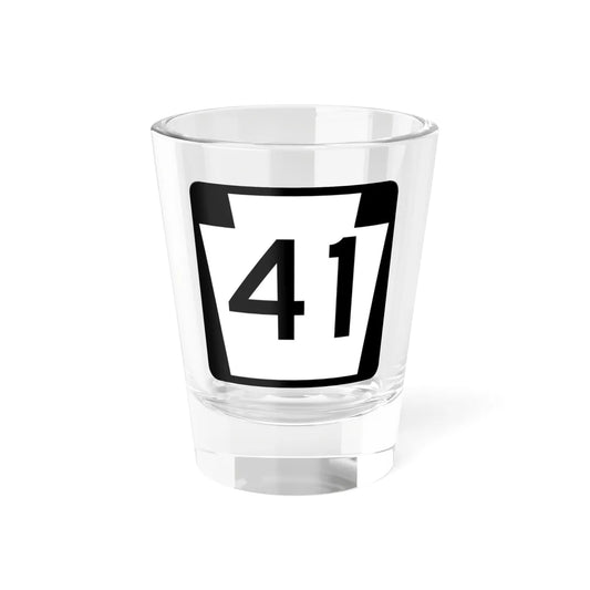 PA-41 (Pennsylvania) (Road Sign) Shot Glass 1.5oz 1.5oz - Go Mug Yourself
