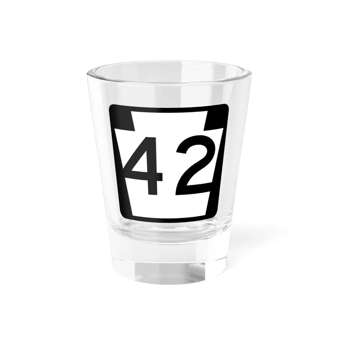 PA-42 (Pennsylvania) (Road Sign) Shot Glass 1.5oz 1.5oz - Go Mug Yourself