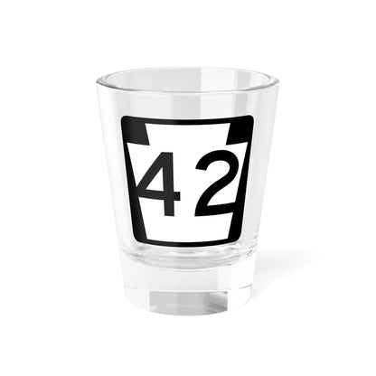 PA-42 (Pennsylvania) (Road Sign) Shot Glass 1.5oz 1.5oz - Go Mug Yourself