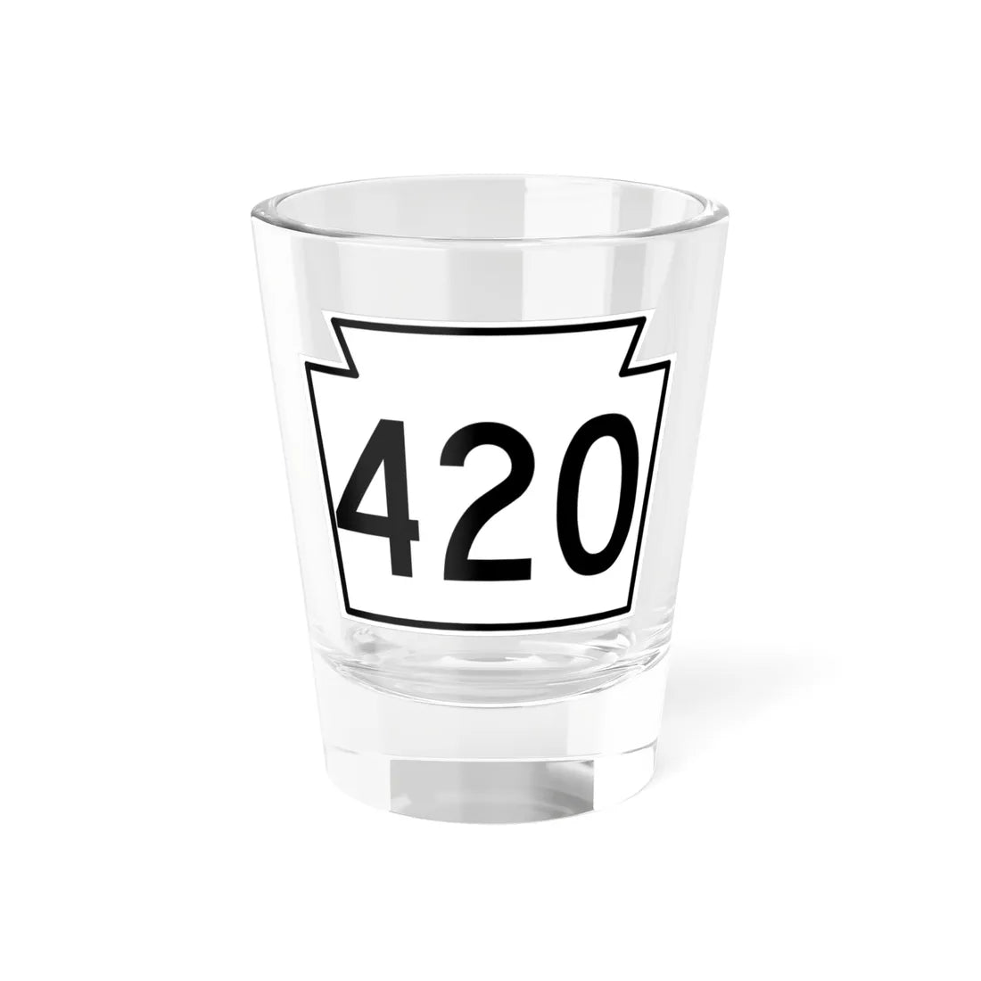 PA-420 1962 (Pennsylvania) (Road Sign) Shot Glass 1.5oz 1.5oz - Go Mug Yourself