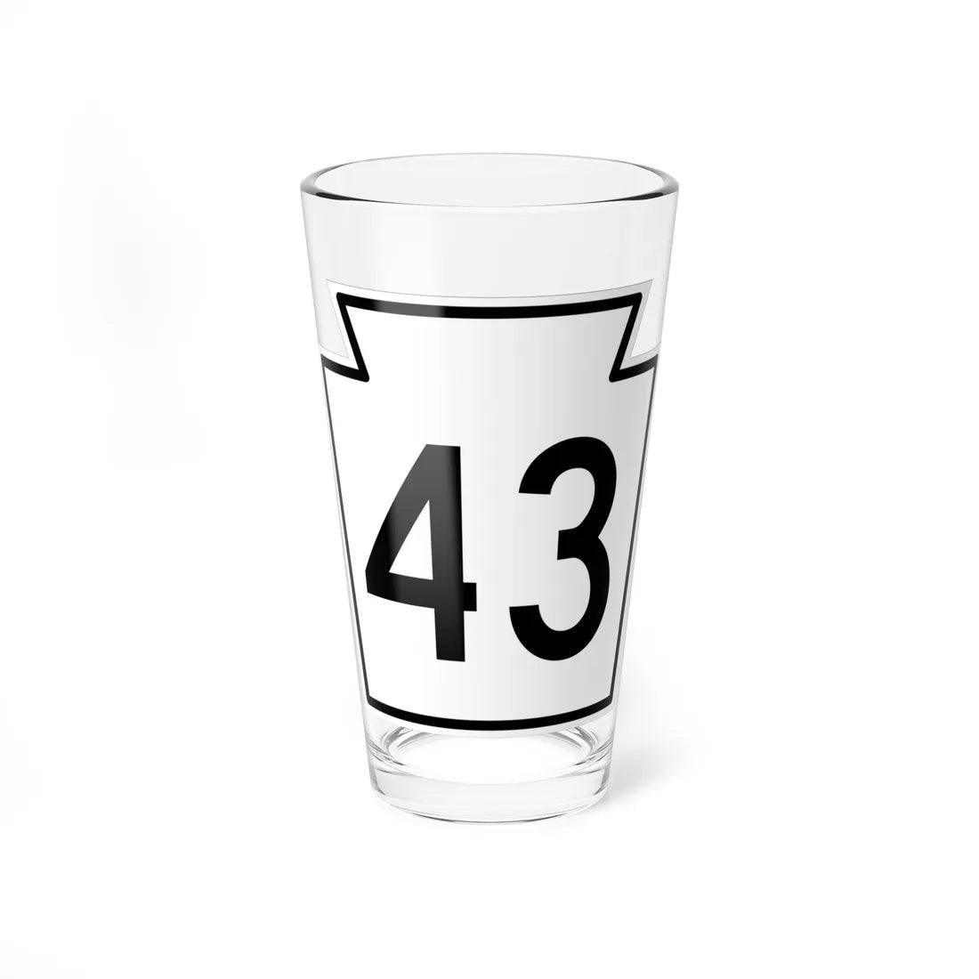 PA-43 1962 (Pennsylvania) (Road Sign) Pint Glass 16oz 16oz - Go Mug Yourself