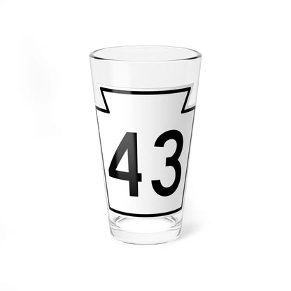 PA-43 1962 (Pennsylvania) (Road Sign) Pint Glass 16oz 16oz - Go Mug Yourself