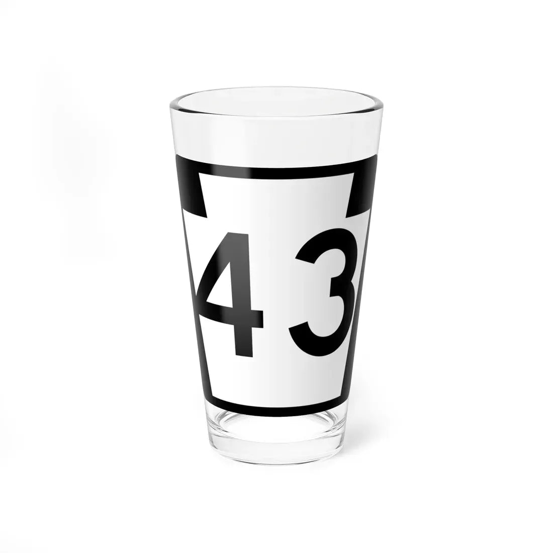 PA-43 (Pennsylvania) (Road Sign) Pint Glass 16oz 16oz - Go Mug Yourself