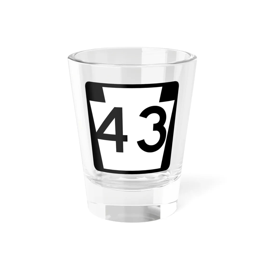 PA-43 (Pennsylvania) (Road Sign) Shot Glass 1.5oz 1.5oz - Go Mug Yourself