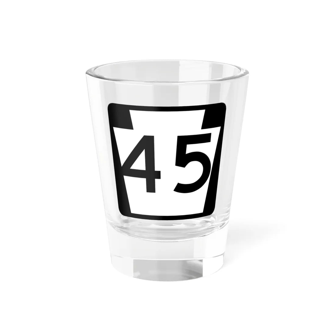 PA-45 (Pennsylvania) (Road Sign) Shot Glass 1.5oz 1.5oz - Go Mug Yourself