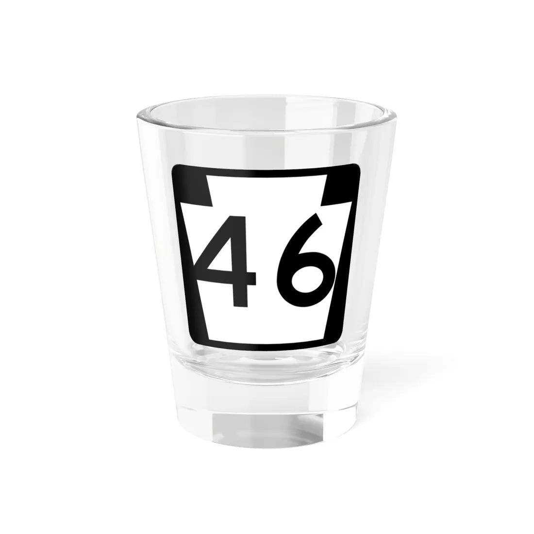 PA-46 (Pennsylvania) (Road Sign) Shot Glass 1.5oz 1.5oz - Go Mug Yourself