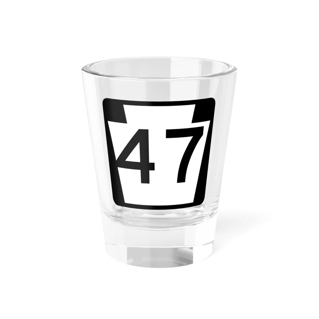PA-47 (Pennsylvania) (Road Sign) Shot Glass 1.5oz 1.5oz - Go Mug Yourself