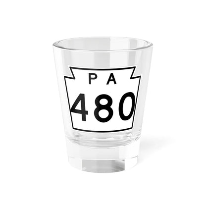 PA-480 1960 (Pennsylvania) (Road Sign) Shot Glass 1.5oz 1.5oz - Go Mug Yourself