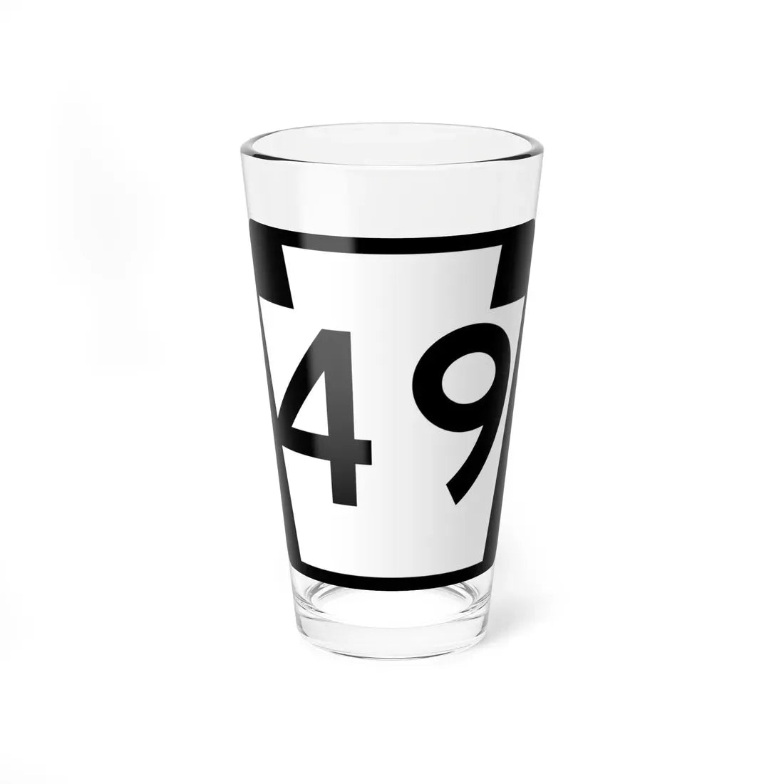 PA-49 (Pennsylvania) (Road Sign) Pint Glass 16oz 16oz - Go Mug Yourself