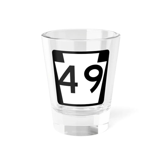 PA-49 (Pennsylvania) (Road Sign) Shot Glass 1.5oz 1.5oz - Go Mug Yourself