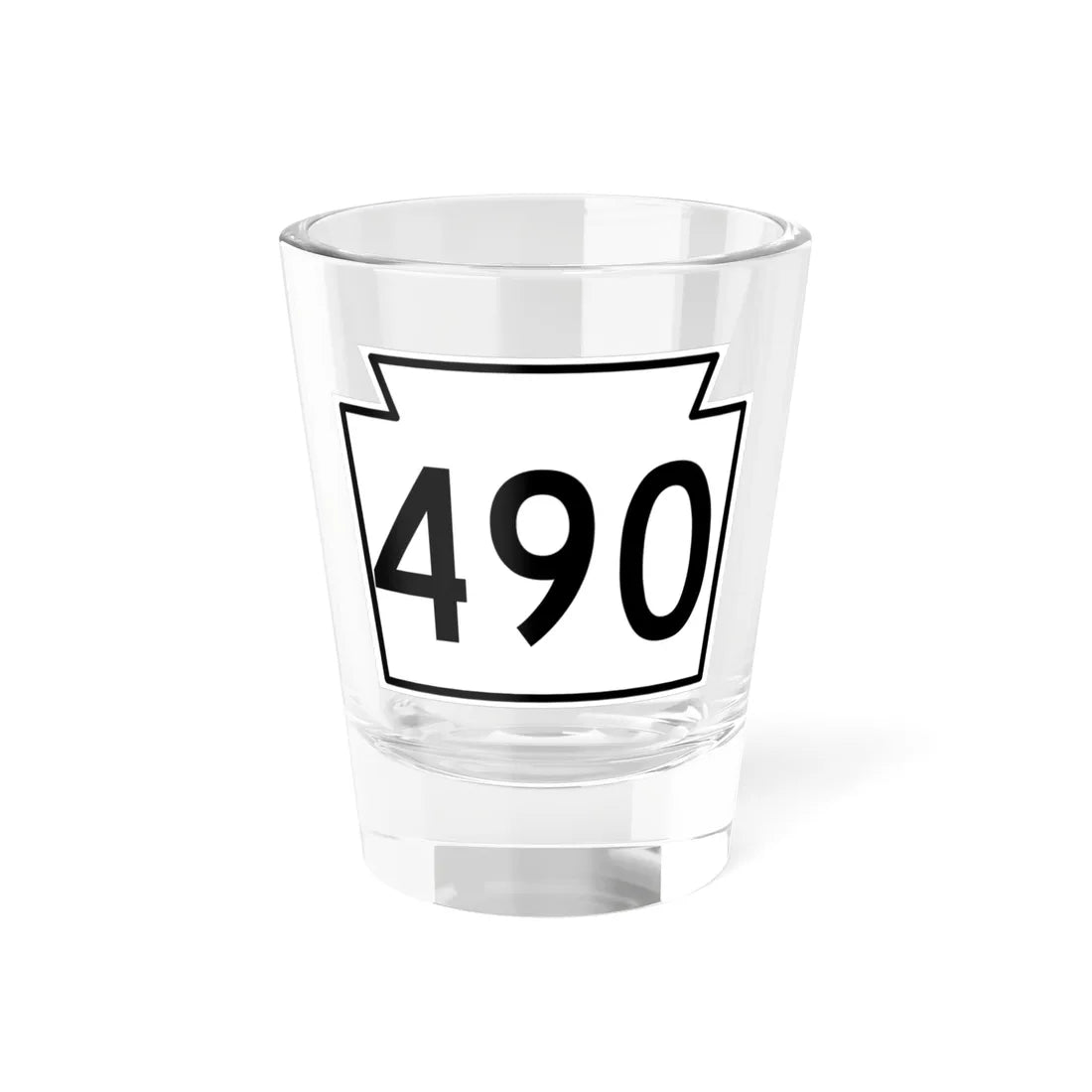 PA-490 1962 (Pennsylvania) (Road Sign) Shot Glass 1.5oz 1.5oz - Go Mug Yourself