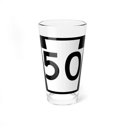 PA-50 (Pennsylvania) (Road Sign) Pint Glass 16oz 16oz - Go Mug Yourself